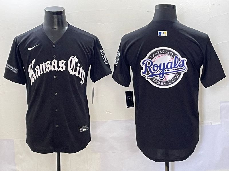 Men 2025 Kansas City Royals Blank Black Five generations Joint Name Nike MLB Jersey style 6